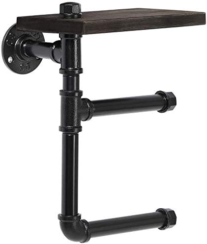 Espresso Wall Mounted Toilet Tissue Roll Holder Dispenser With Storage Shelf For Bathroom Haitral Toilet Paper Holder Hardware Bathroom Hardware Organideia Pt