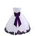 ekidsbridal Wedding Pageant Flower Petals Girl White Dress with Bow Tie Sash 302a 8