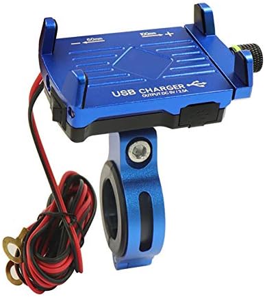 JiuRong Motorcycle Handlebar Phone Mount Aluminium Alloy Smart Phone Holder with USB Charger