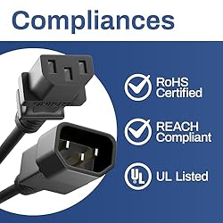 120 Pack UNC 3.5ft PDU Power Cable C13 to C14 10Amp