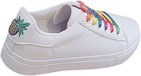 VOLOER Women's Heart and Pineapple Embroidery Casual Shoes Fashion Sneakers (7, Pineapple)