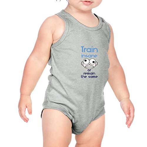 Train Insane Or Remain The Same Infant Baby Tank Bodysuit Heather Gray 18 Months