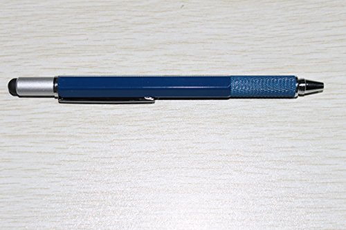 6 in 1 Multitool Pen with Gift Box - Includes 1 Ballpoint Pen, Universal Stylus Pen, Ruler,Flat and Phillips Screwdriver Bit, Level Gauge - The Perfect Multi-Function Gadget (Blue) - Thumbnail 3