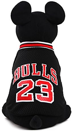 Chicpaw 2017 New Pet Dog Clothes Summer Sports Dog Vests Mesh Pet Dog Shirts For Chihuahua Yorkshire Size XXS-L pet products sports basketball clothes (S(Length:11.4",Chest:15.7"), Black)