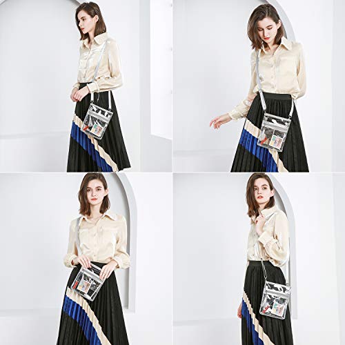 YanHao Clear Purse Fashion NCAA PGA NFL Stadium Approved Clear Bag Crossbody Transparent Bag with Tassel