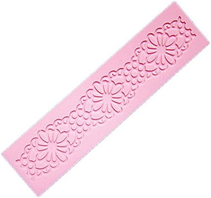 Longzand Molds HY1-162 DIY Cake Decorating Mold with Silicone Lace Mold Mat, Fondant Mold and Silicone Sugar Craft Molds, Pink