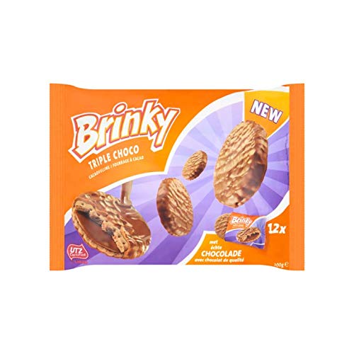 Chocolate Cookies | Brinky | Triple Choco Cacaovulling 12 x 25g | Total Weight 10.58 ounce