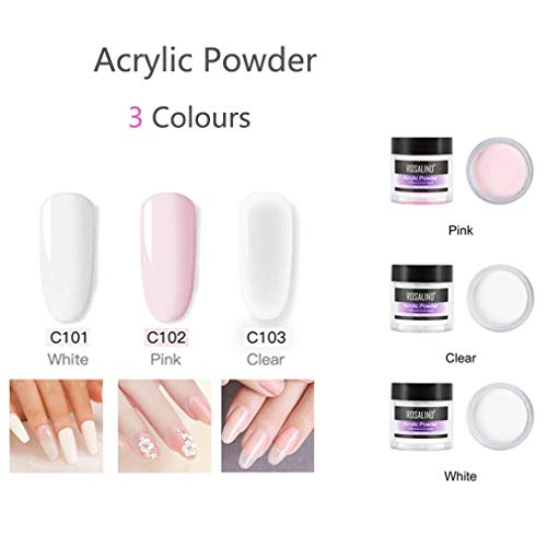 Acrylic Powder Acrylic Liquid Monomer Set Acrylic Nail Tools Manicure Art Starter Kit Nail Extension Tips Daily Nail Care Nail System for Beginners and Nail Professionals
