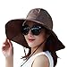 Outdoor UV Protection Rain Cap Waterproof Rain Hat Wide Brim Bucket Hat (Brown)