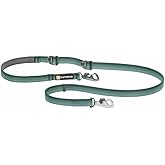 Ruffwear, Switchbak Dog Leash, Adjustable 2.5-7 ft Lead, River Rock Green | Double‑Ended with 2 Strong Lockable Crux Clips and Sliding V‑Rings, Multi-Function: Waist‑Worn, Over‑Shoulder or Handheld