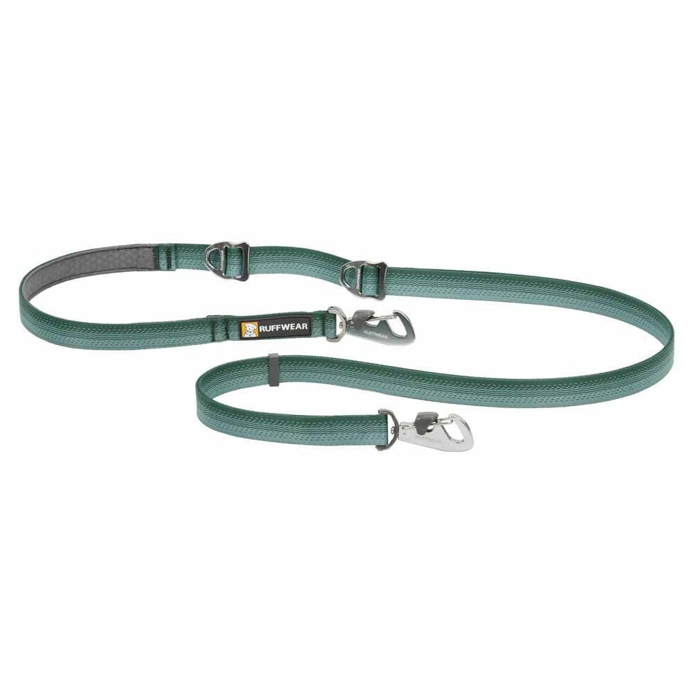 RUFFWEAR Switchbak Double Ended Dog Lead, Adjustable 0.8-2.1m No Tangle Leash, Hand Held or Waist Worn Hands-Free, River Rock Green
