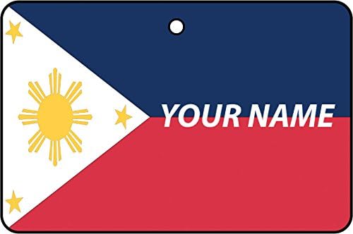 Philippines Flag Custom Car Air Freshener (Birthday/Patriotic/Fun Xmas Christmas Stocking Filler/Secret Santa/Unique Novelty Scented Gift)