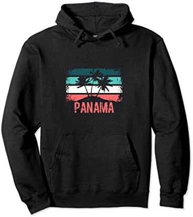 Unisex Retro Panama Distressed Hoodie Small Black