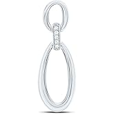 Jewels By Lux Sterling Silver White-Tone 0.03 Ctw Natural Diamond Pendant