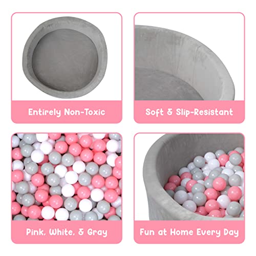 Nuby Velvet Ball Pit, Soft Play Foam Ball Pits for Baby and Toddlers