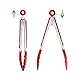 Silicone Kitchen Tongs 2 Pack, Heat Resistant Cooking Tongs with Silicone Tip for BBQ, Salads,Grilling,Serving and Fish Turning, Silicone Oil Brus