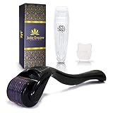 Derma Roller 0.30mm Titanium Micro Needles - Cosmetic Needling Instrument for Face, Beard growth - Free Cleaning cup, Storage case, User Manual, Habit tracker included