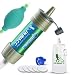 RUNACC Water Purifier Camping Straw Filtration System with Ball Pump Fast Drinking and Backflushing Design, 2000L Water Purifier Survival Kit Hurricane Storm Supplies