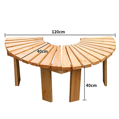 outdoor product Runde Gartenbank Im Freien,Korrosionsbeständiger Massivholz-Innenhofbalkon-Parkbank-Baumhocker,Für Rasen… – Bild 3