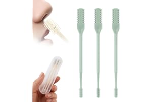 ATFirst 2-in-1 Nasal Hair Cutter, 2024 New Double Sided Nose Hair Knife, Nostril Hair Remover Tool, Portable Manual 360° Rotating Nose Hair Trimmer with Ear Picker for Personal Cleaning(Green,3pcs)
