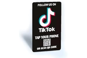 Tap and Share Contactless Sharing Smart NFC 'Follow Us on TikTok' Connect Card Card + QR code