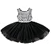 NNJXD Girl Shinny Stripe Baby Girl Sleeveless Printed Tutu Birthday Dress Size (80) 10-12 Months Gold&Black