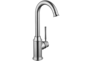hansgrohe Talis C Stainless Steel Bar Kitchen Faucet, Bar Sink Faucet Single Hole, Faucet for Kitchen Sink, Stainless Steel Optic 04217800