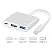 USB-C to HDMI Adapter (Supports 4K / 30Hz) - Type- C 3 in 1 Converter Cable for 2017/2016 MacBook Pro, MacBook, Mac Pro, iMac, Chromebook, More USB 3.0 Type-C Devices