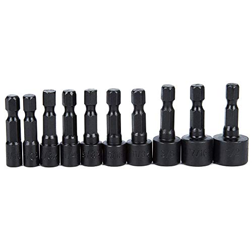 image for TLEEP 20 Pieces Power Nut Driver Drill Screwdriver Bit Quick Change Sc