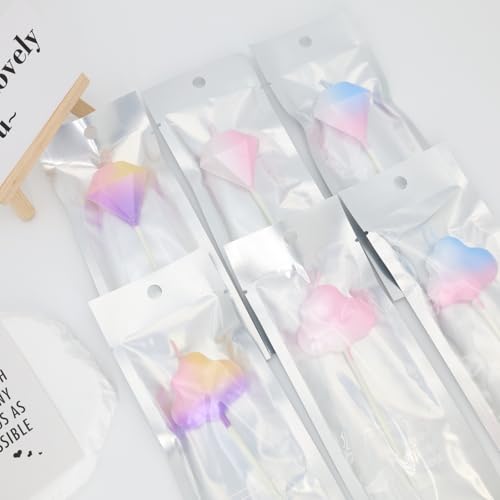 Saododku Birthday Candles, Gradient Color Birthday Candles for Cake, 3PCS Cloud Shaped Birthday Candles Sparklers, 4.1