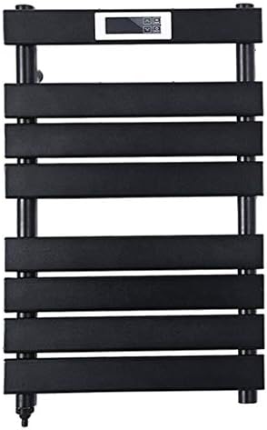 Xinjin Smart Electric Heated Towel Rail Intelligent Thermostatic Towel Rack Radiator for Bathrooms or Hotels Practical Wall-Mounted Towel Rack Black, 5078CM