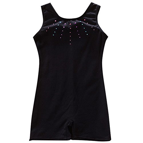 Nachvorn Girls' Sleeveless Gymnastics Leotard One-piece Dancing Athletic Camisole,Black10