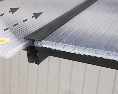 Canopia by Palram Terrassenüberdachung Alu Olympia 3X4.25 Polycarbonat Hohlkammerplatten Pergola 425 x 295 cm Grau zur Überdachung ihrer Terrasse – Bild 4