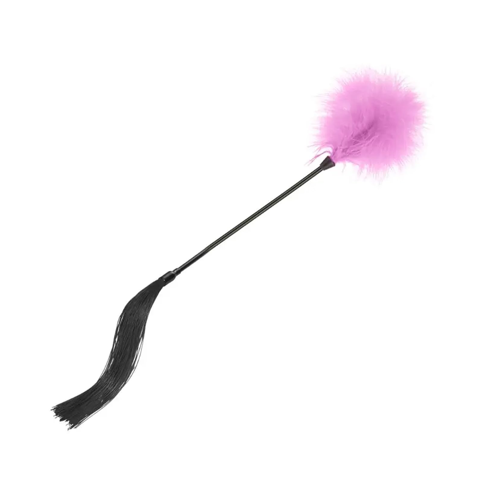 Silicone Horse Riding Whip, Soft Feather Tickler & Teaser Duster for Couples' Role Play (Pink)