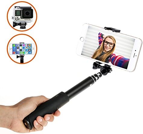 My Selfie Stick | Foldable Extendable Bluetooth Wireless Selfie Stick with Adjustable Holder | Sturdy Rotatable Aluminum Monopod for Apple Samsung Android Smartphone Camera | Black | 63.2