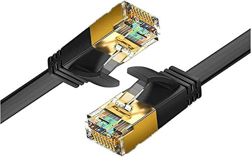 Reulin Ethernet Cable 1.2m - Cat.7 Flat Lan Cable 10G For Wifi Extender, Modem Router, Internet Booster, Network Switch, RJ45 Plug Adapter, Ethernet Splitter, PS3-PS4 Pro, Laptop, Computer (1.2M)