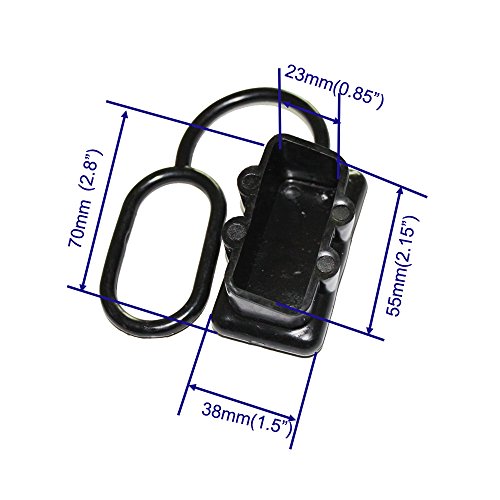 X-Haibei 1 Battery Winch Quick Connector Dust Cover Cap for 175AMP Plug End Black Rubber