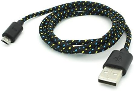 Black Braided 6ft Long USB Cable Rapid Charger Sync Wire Durable Data Sync Cord for Straight Talk Alcatel OneTouch Pop Nova - Straight Talk Alcatel OneTouch Pop Star