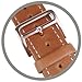 JSGJMY Apple Watch Band 38mm Women Genuine Leather Wrist Strap Replacement Bracelet with Stainless Metal Clasp for iWatch Series 2/Series 1/ Edition/Sport(Light Brown+Rose Gold Buckle)