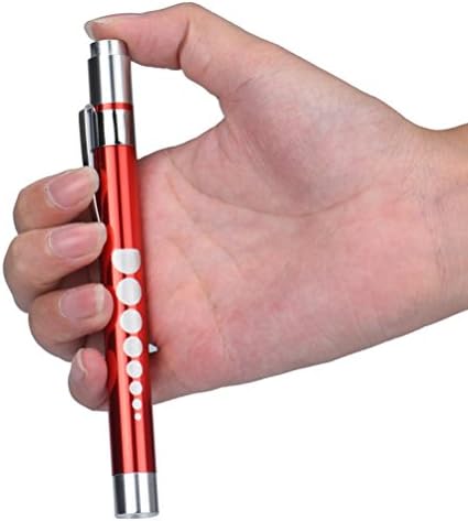 Pen Flashlight, BOKOLI Medical First Aid LED Light Torch Doctor Nurse EMT Emergency (Red)
