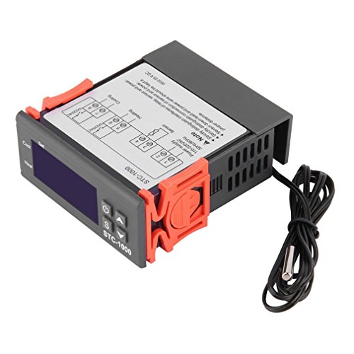 Graspwind Temperature Controller All-Purpose Digital Centigrade Thermostat with NTC Sensor 2 Relays