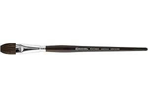 Escoda Ultimo Series 1524 Artist Watercolor and Acrylic Paint Brush, Synthetic Squirrel, Flat Wash, Size 1/2 inch