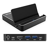 Wavlink USB 3.1 Type C Display Universal Docking Station with Power Delivery 4K HDMI Stand Holder for Phone Pad Tablet Aluminum Mini Body 50W US Plug Grey