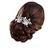 Barogirl Wedding Hair Pins Silver Floral Bridal Hair Clip Leaf Wedding Hair Accessories for Brides and Bridesmaids (Pack of 2)