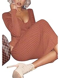 Cosygal - Vestido de punto largo para mujer, estilo casual, sexy, sólido