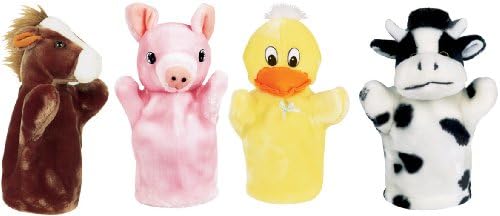 Get Ready Kids Farm Puppet Set: Cow, Horse, Pig and Duck