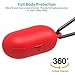 Keyanswer PC Case for Galaxy Buds Wireless 2019 / Galaxy Buds+ Plus 2020, Hard Protective Ring Case with Carabiner, Full Body Protection, Egg Case (Red)