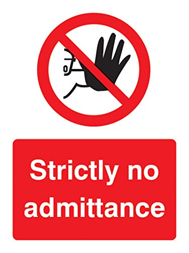 Caledonia Signs 13203K Strictly No Admittance Sign, Rigid Plastic, K: 400 mm x 300 mm