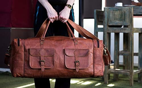 Leather Duffel Bag 32 inch Large Travel Bag Gym Sports Overnight Weekender Bag by Komal s Passion Leather (30 inch) 8 Leather Duffel Bag 32 inch Large Travel Bag Gym Sports Overnight Weekender Bag by Komal s Passion Leather (30 inch)