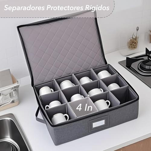 Gugxiom 5 Piece Hard Shell Dish Organizer, Organizador de vajilla para Transporte Moving Party, Almacenamiento de Porcelana para Guardar Platos de Cena, Platos de Ensalada, Tazas